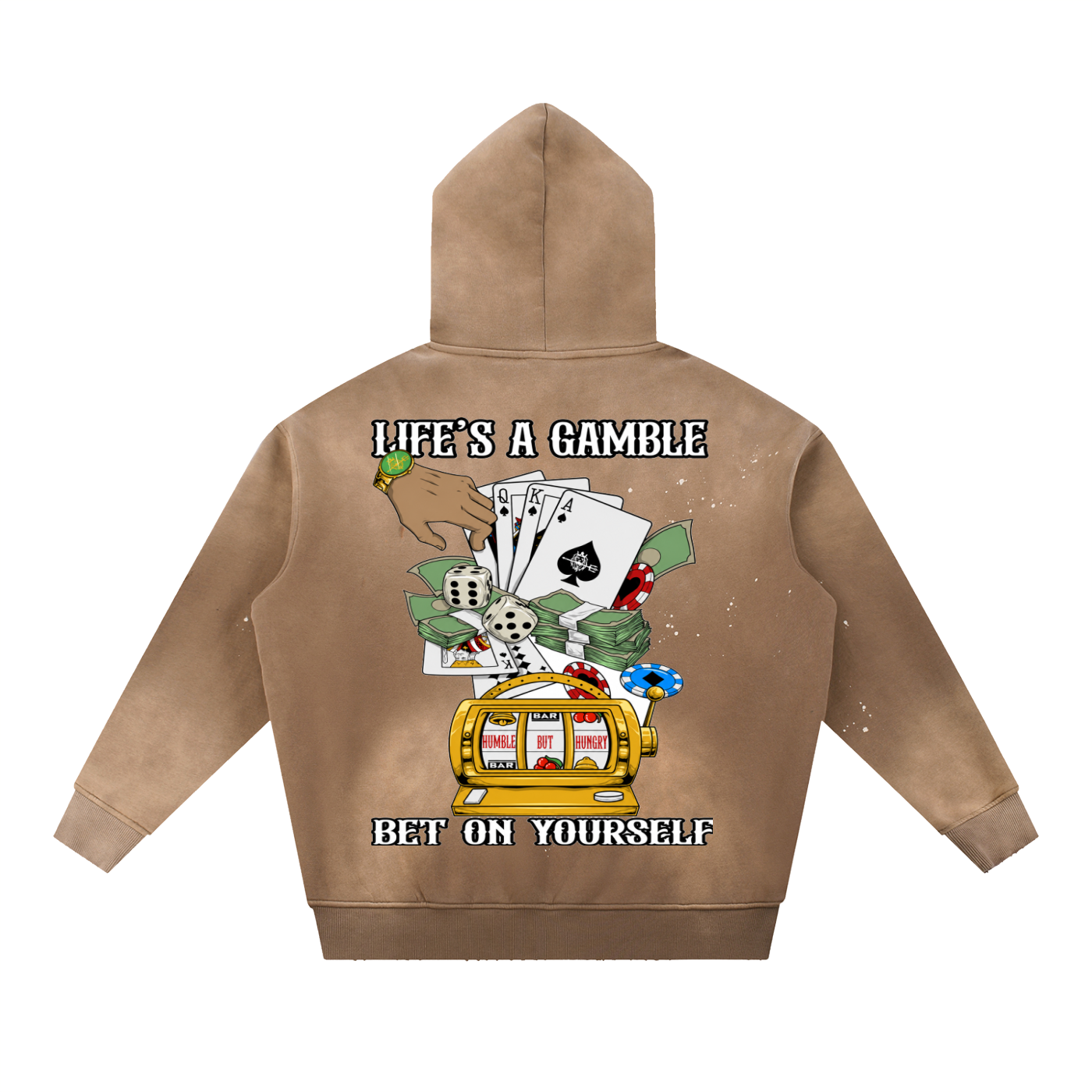 Risk Takers Washed Frayed Fleece Hoodie