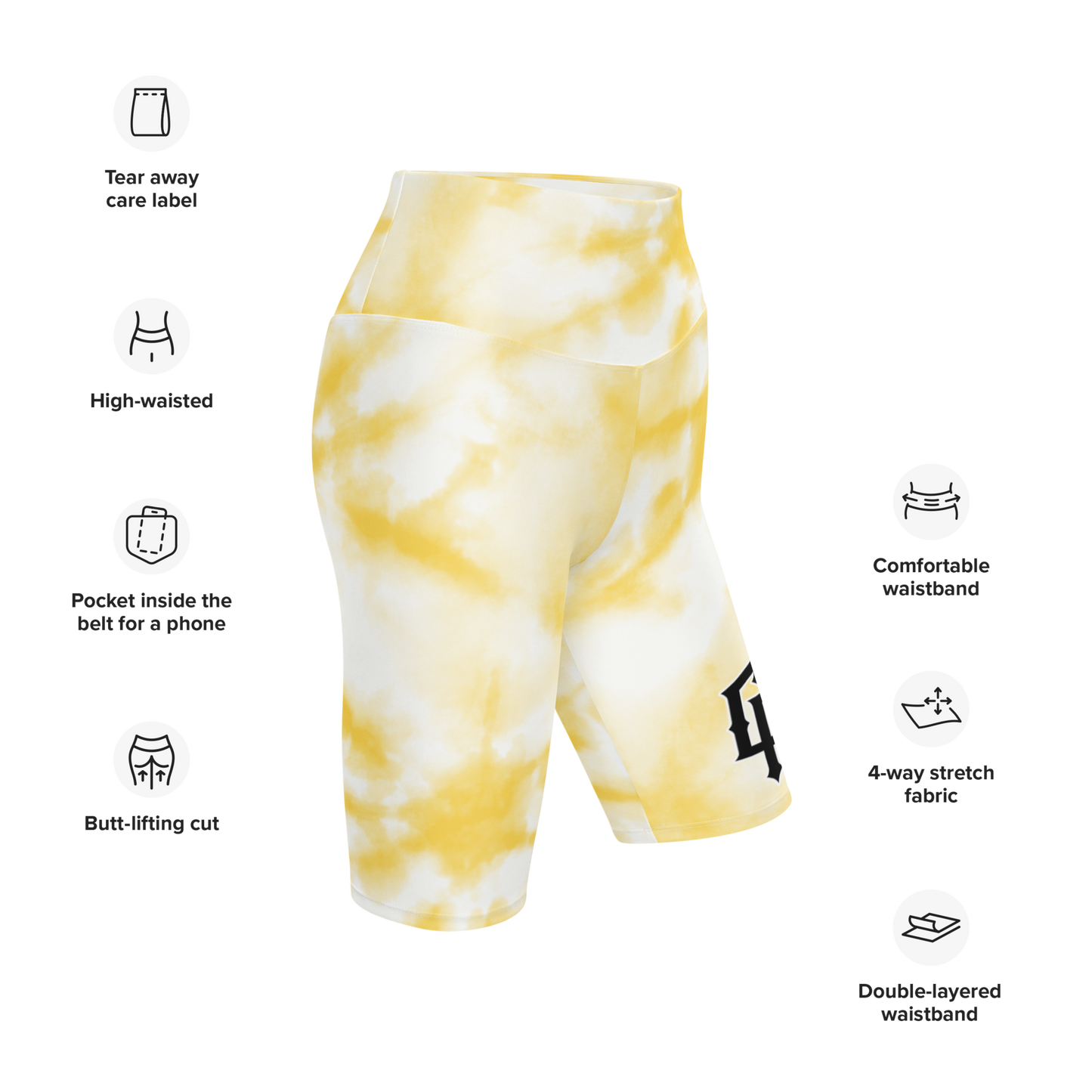 Yellow Dye Biker Shorts