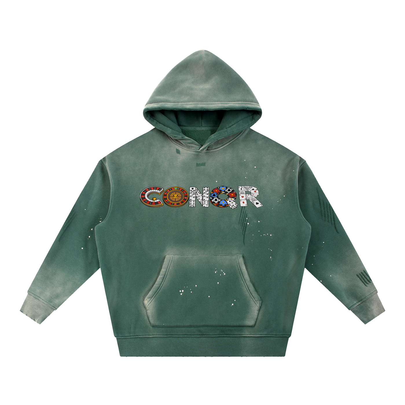 Risk Takers Washed Frayed Fleece Hoodie