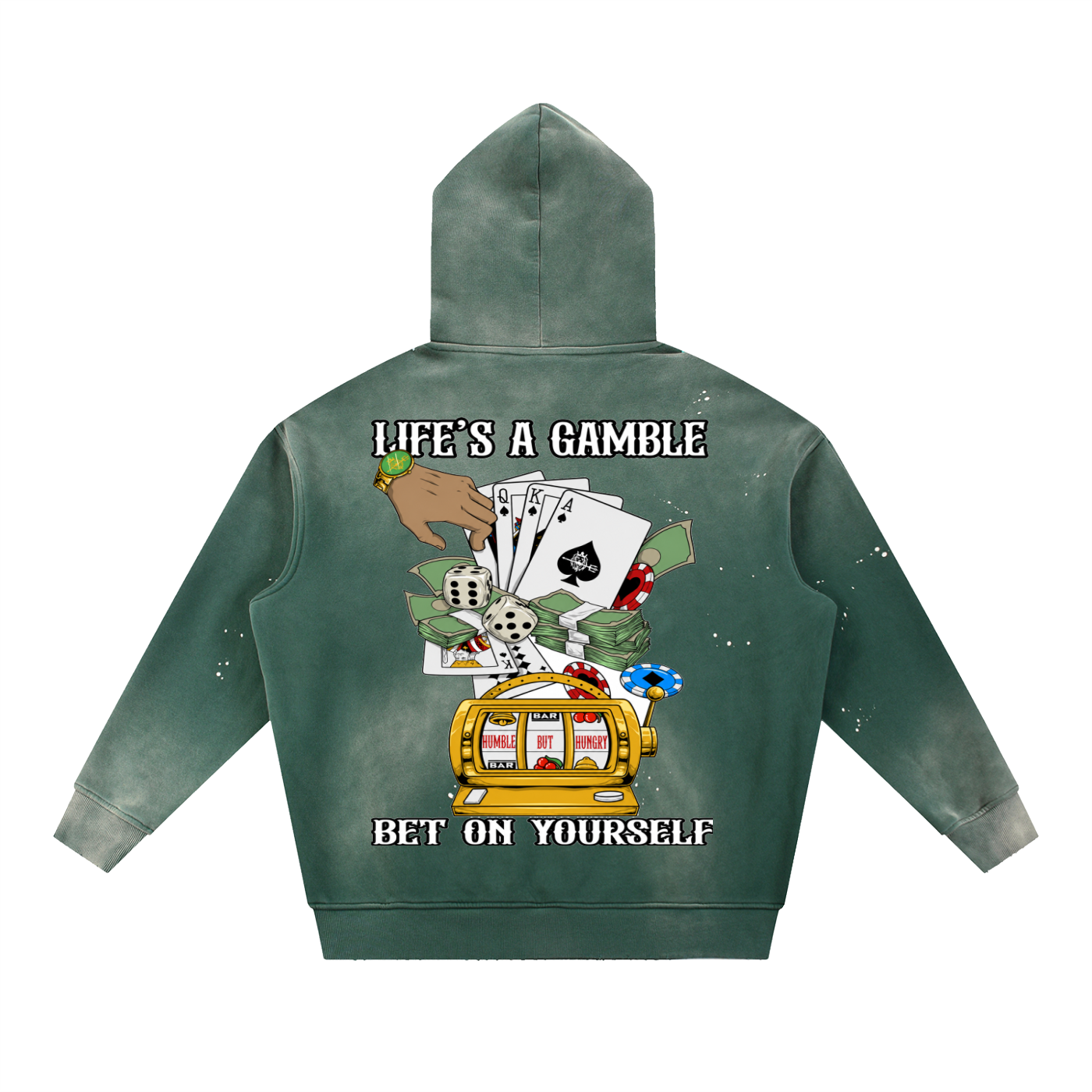 Risk Takers Washed Frayed Fleece Hoodie