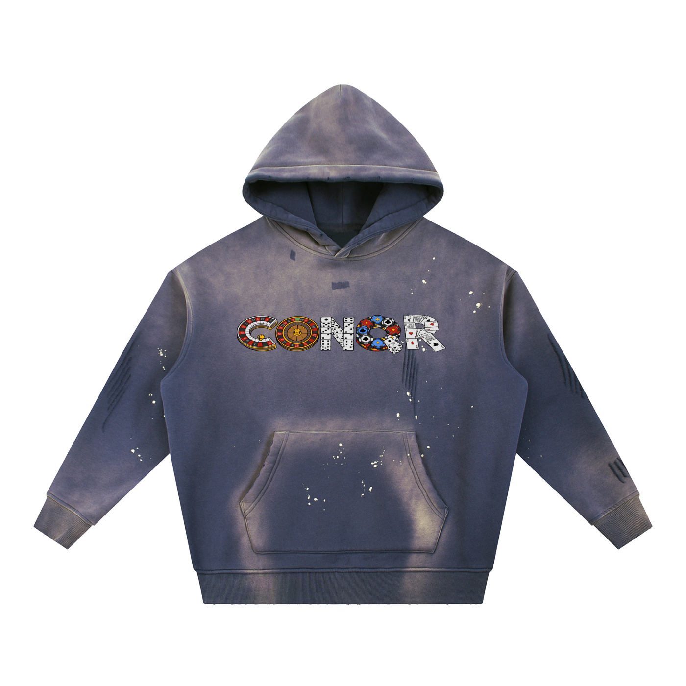 Risk Takers Washed Frayed Fleece Hoodie