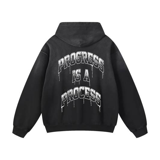 Progress Is A Process Heavyweight Sunfade Oversized Hoodie