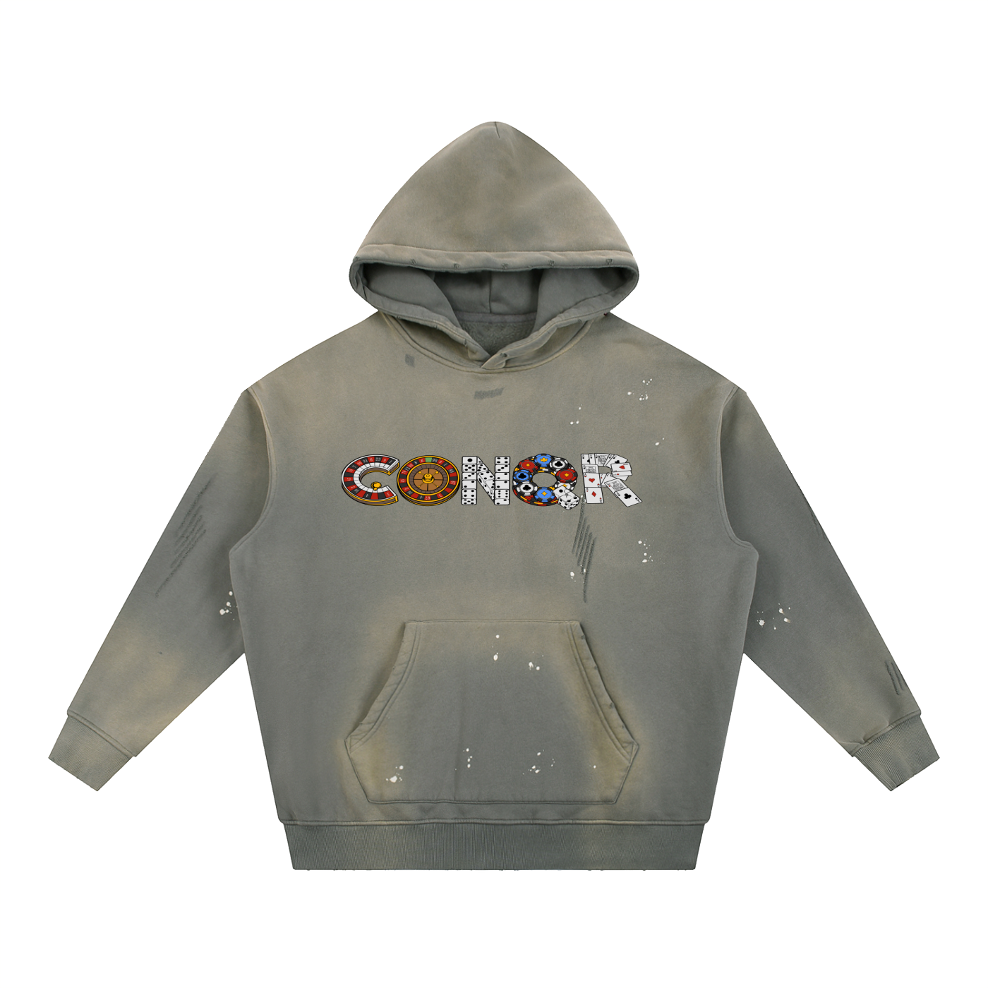 Risk Takers Washed Frayed Fleece Hoodie
