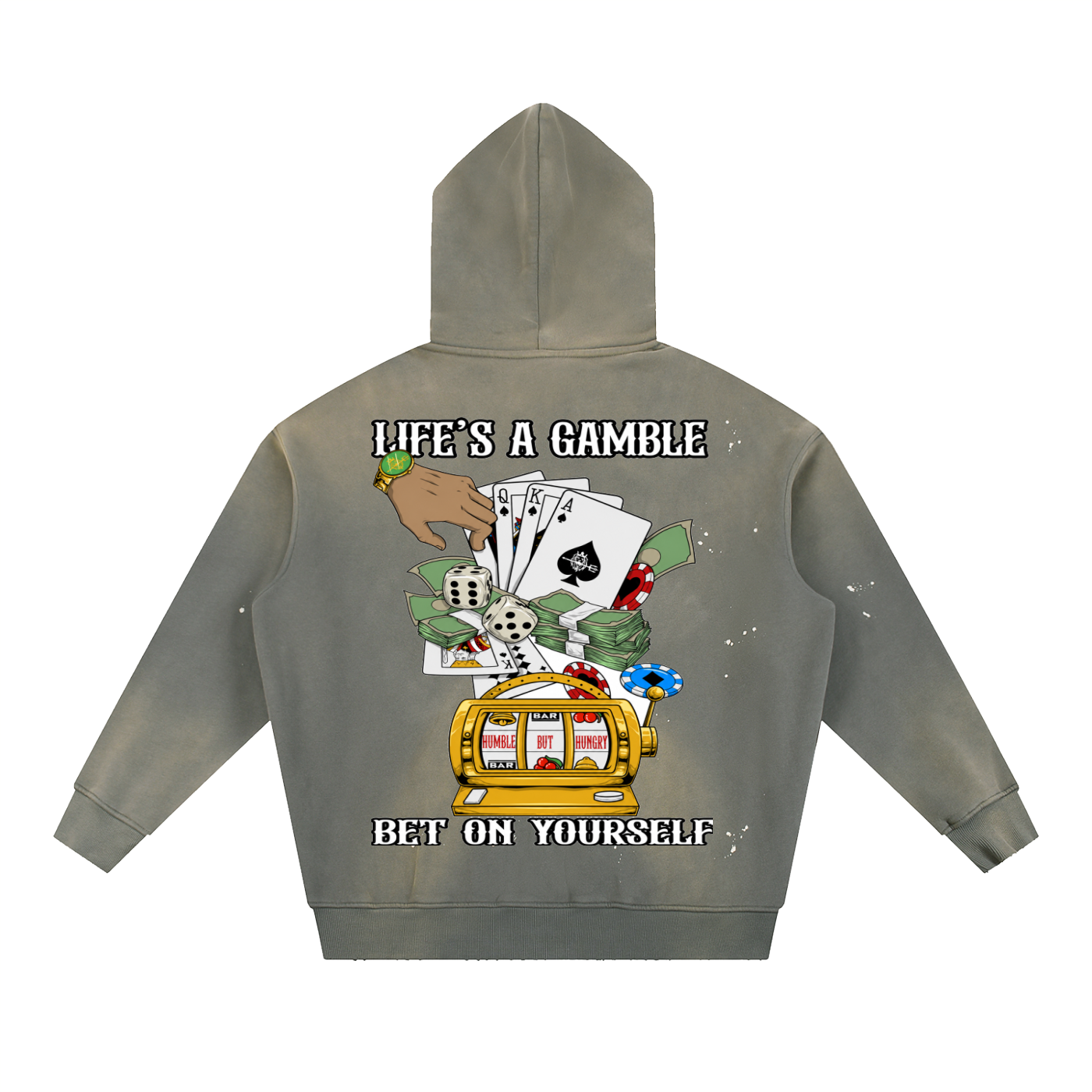 Risk Takers Washed Frayed Fleece Hoodie