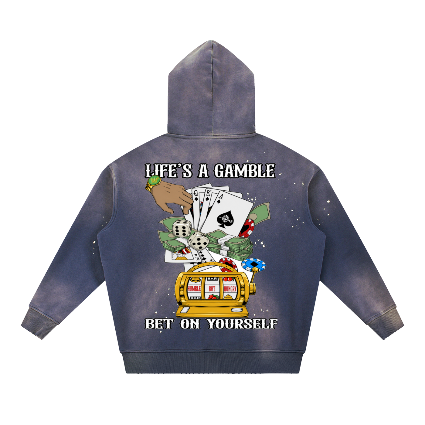 Risk Takers Washed Frayed Fleece Hoodie