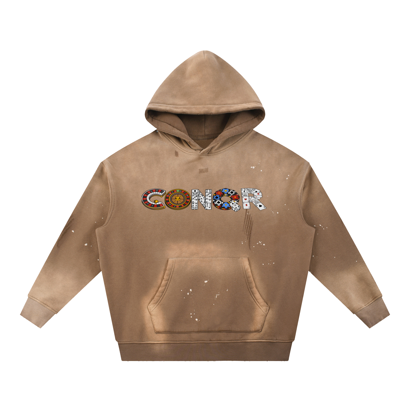 Risk Takers Washed Frayed Fleece Hoodie